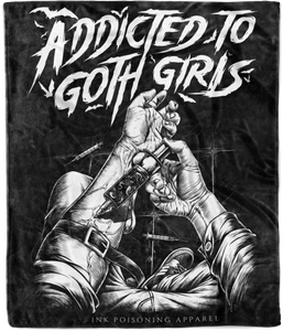 Addicted To Goth Girls Fleece Blanket